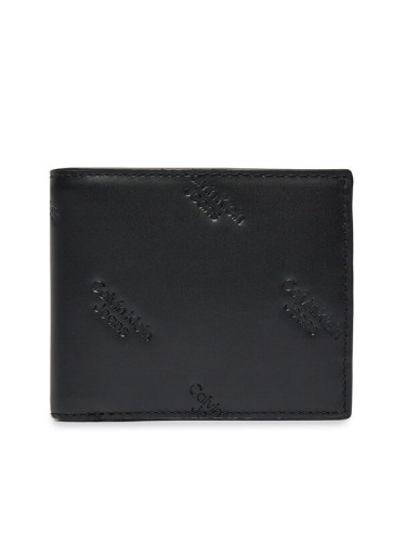 Calvin Klein Jeans Голям мъжки портфейл LOGO PRINT BIFOLD W/ COIN K50K511818 Черен