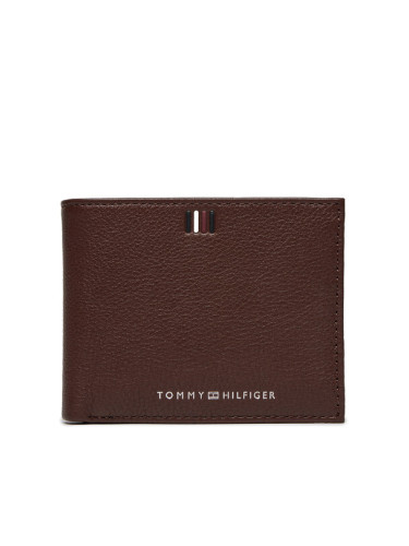 Tommy Hilfiger Голям мъжки портфейл Th Central Mini Cc Wallet AM0AM11854 Кафяв