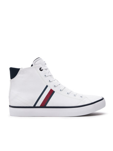 Tommy Hilfiger Сникърси Th Hi Vulc Stripes Mesh FM0FM04948 Бял