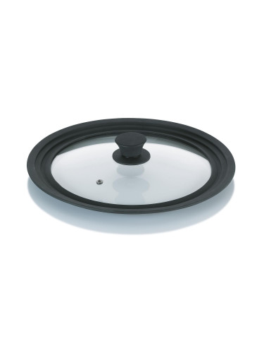 Универсален стъклен капак KELA CONCETTA със силиконов кант - Ø28 -> 30 -> 32 см