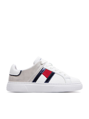 Tommy Hilfiger Сникърси Flag Low Cut Lace-Up Sneaker T3A9-33201-1355 S Бял