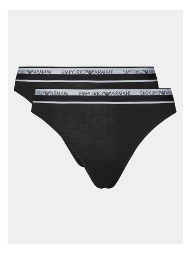 Emporio Armani Underwear Комплект 2 чифта бикини бразилиана 163337 4R227 00020 Черен