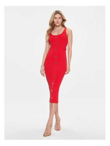 MICHAEL Michael Kors Плетена рокля MR4822C33D Червен Slim Fit
