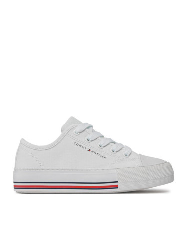 Tommy Hilfiger Кецове Low Cut Lace-Up Sneaker T3A9-33185-1687 M Бял