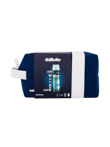 Gillette Mach3 Подаръчен комплект самобръсначка 1 бр + резервни ножчета 2 бр + гел за бръснене Extra Comfort 75 ml + козметична чантичка