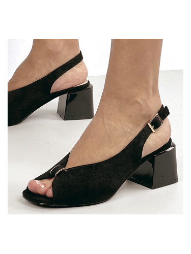 Елегантни черни сандали на ток FL1393 black