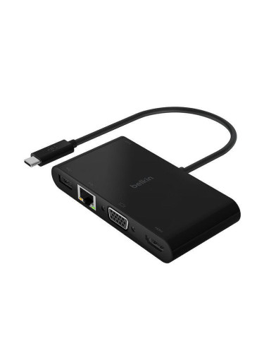 Адаптер и зарядно Belkin USB-C Multimedia 100W, Черен