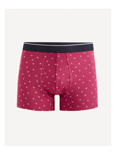 Red Men's Patterned Boxers Celio Mitch