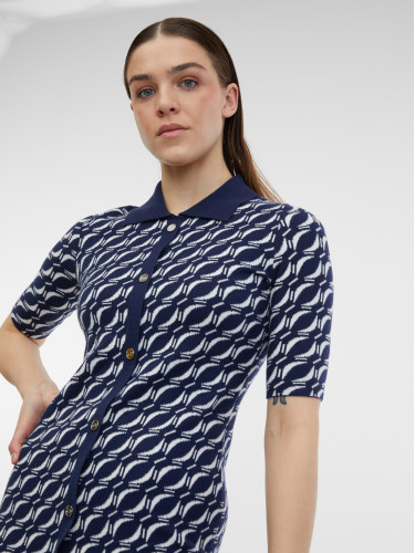 Orsay Navy Blue Women's Patterned Sweater Dress - Women's