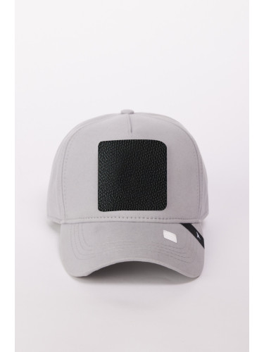 AC&Co / Altınyıldız Classics Men's Gray 100% Cotton Hat with Replaceable Stickers