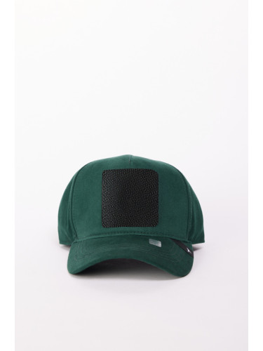 AC&Co / Altınyıldız Classics Men's Green 100% Cotton Hat with Replaceable Stickers