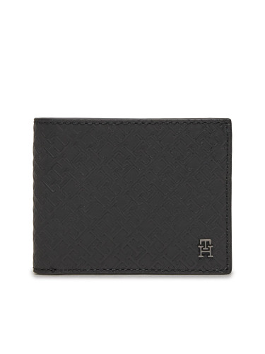Голям мъжки портфейл Tommy Hilfiger Th Monogram Mini Cc Wallet AM0AM11849 Черен
