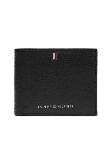 Голям мъжки портфейл Tommy Hilfiger Th Central Mini Cc Wallet AM0AM11854 Черен