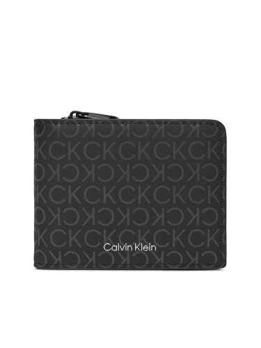 Голям мъжки портфейл Calvin Klein Rubberized Bifold Half Z/A K50K511376 Черен