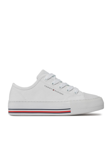 Кецове Tommy Hilfiger Low Cut Lace-Up Sneaker T3A9-33185-1687 M Бял