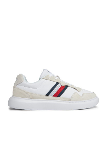 Tommy Hilfiger Сникърси Light Cupsole Lth Mix Stripes FM0FM04889 Бял