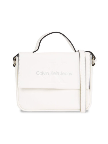 Calvin Klein Jeans Дамска чанта Sculpted Boxy Flap Cb20 Mono K60K610829 Бял