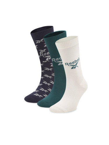 Reebok Комплект 3 чифта дълги чорапи мъжки Cl Fo Crew Sock 3P H47533 Цветен