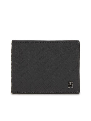 Tommy Hilfiger Голям мъжки портфейл Th Monogram Mini Cc Wallet AM0AM11849 Черен
