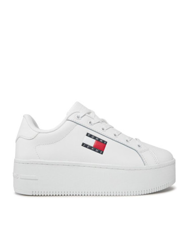 Tommy Jeans Сникърси Tjw Flatform Ess EN0EN02518 Бял