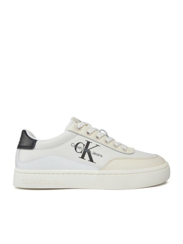 Calvin Klein Jeans Сникърси Classic Cupsole Low Lace Lth Ml YW0YW01296 Бял