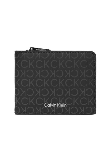 Calvin Klein Голям мъжки портфейл Rubberized Bifold Half Z/A K50K511376 Черен