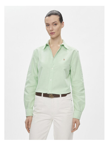 Polo Ralph Lauren Риза Ls Rx Anw St 211932521003 Зелен Regular Fit