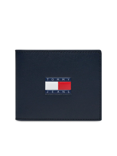 Tommy Jeans Голям мъжки портфейл Tjm Heritage Leather Cc & Coin AM0AM12086 Тъмносин