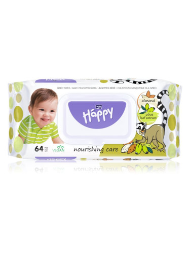 Bella Baby Happy Almond and Olive Leaf extract мокри почистващи кърпички за деца 64 бр.