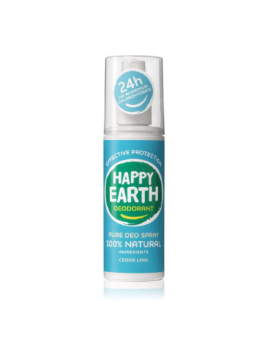 Happy Earth 100% Natural Deodorant Spray Cedar Lime дезодорант 100 мл.