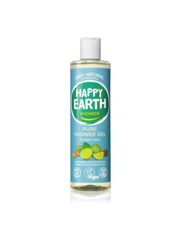 Happy Earth 100% Natural Shower Gel Cedar Lime душ гел 300 мл.