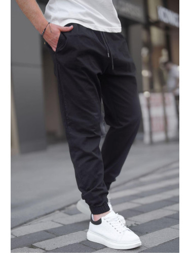 Madmext Black Relaxed Jogger Pants 6853