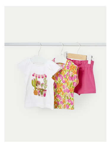 Mayoral Комплект от 2 тишърта и панталони 01229 Розов Regular Fit