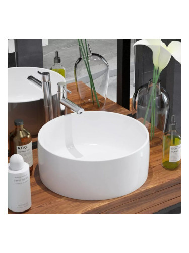 Sonata Керамична мивка, кръгла, бяла, 40x15 см, с Дефект