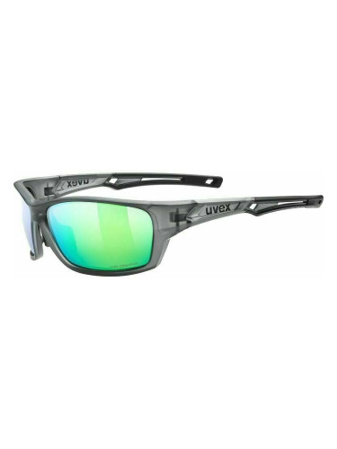 UVEX Sportstyle 232 Polarized Smoke Mat/Mirror Green Колоездене очила