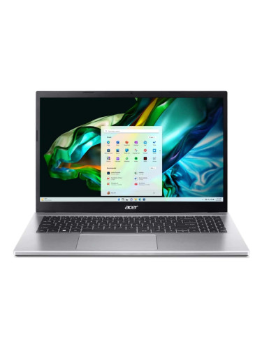 Лаптоп Acer Aspire 3 A315-44P-R3FX (NX.KSJEX.00P)(сребрист), осемядрен AMD Ryzen 7 5700U 1.8/4.3GHz, 15.6" (39.62cm) Full HD IPS Anti-Glare дисплей, (HDMI), 16GB DDR4, 512GB SSD NVMe, 3x USB 3.2 Gen 1, Windows 11 Home, 1.78kg