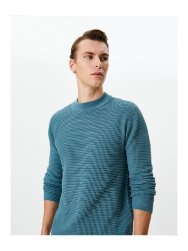 Koton Slim Fit Sweater Knitwear Basic Crew Neck Textured