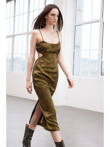 Trendyol Limited Edition Khaki Woven Satin Dress