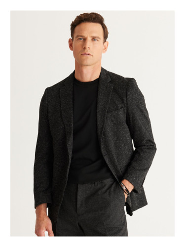 ALTINYILDIZ CLASSICS Altinyıldız Classics Regular Fit Wide Cut Mono Collar Patterned Woolen Blazer Jacket