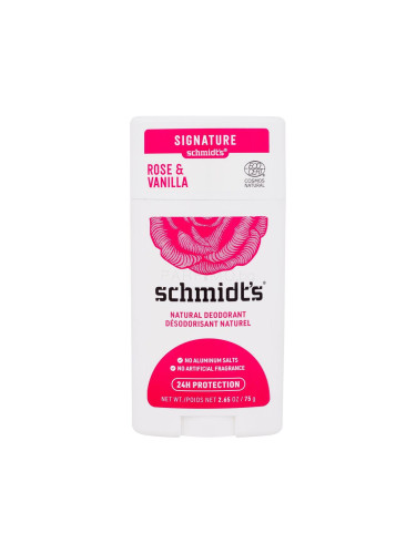 schmidt's Rose & Vanilla Natural Deodorant Дезодорант за жени 75 гр