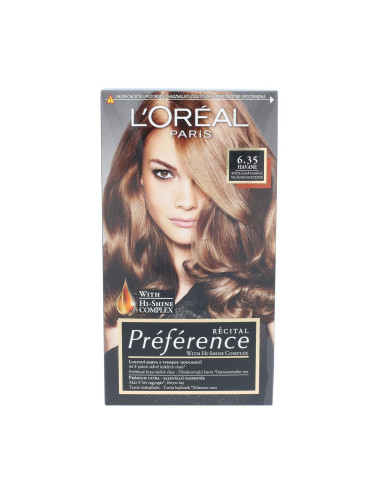 L'Oréal Paris Préférence Récital Боя за коса за жени 60 ml Нюанс 6.35 Havane увредена кутия