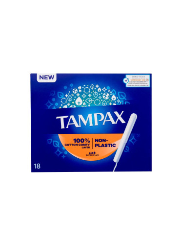 Tampax Non-Plastic Super Plus Тампон за жени Комплект