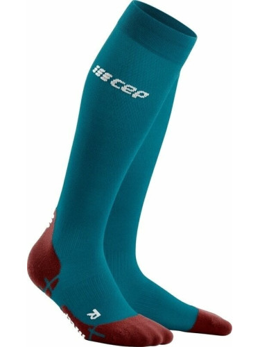 CEP WP209Y Compression Tall Socks Ultralight Petrol/Dark Red II Чорапи за бягане