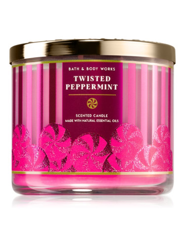 Bath & Body Works Twisted Peppermint ароматна свещ 411 гр.