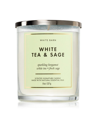 Bath & Body Works White Tea & Sage ароматна свещ 227 гр.