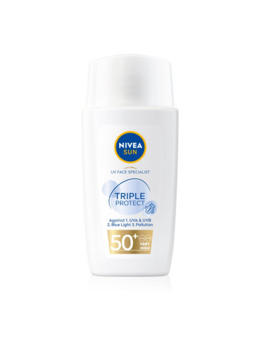 Nivea Sun Triple Protect лек хидратиращ крем за тен SPF 50+ 40 мл.