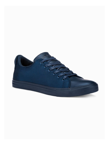 Ombre BASIC men's shoes sneakers in combined materials - navy blue