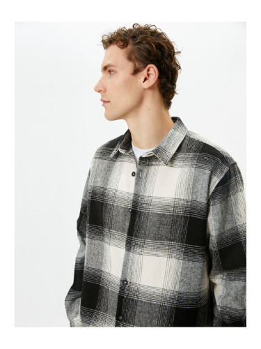 Koton Lumberjack Shirt With Buttons Classic Collar Long Sleeve