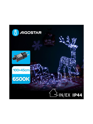 Aigostar-LED Екстериорен декорация LED/3,6W/31/230V 6500K 90/45 см IP44 северен елен с шейна
