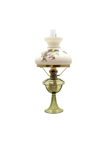 Маслена лампа JASMÍNA 50 см горскозелен с абажур с флорални мотиви